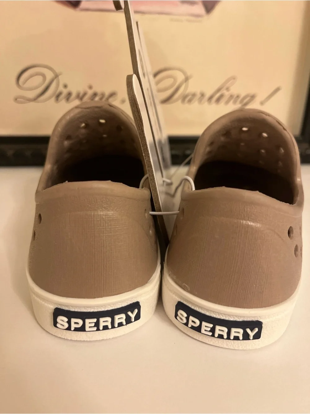 Sperry Kids Taupe Slip-On Aqua Water Clogs with White Sole - Kid’s Size 5